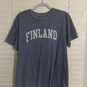 Brandy Melville Finland Graphic T-Shirt - Blue
